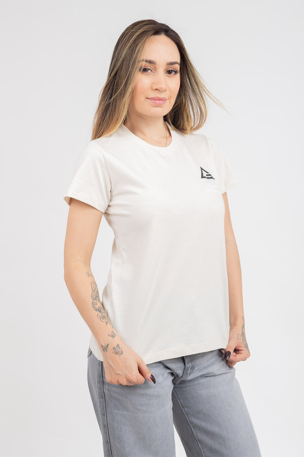 Camiseta Arte Suave V3 Feminina - Bege